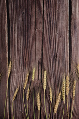 yellow wheat bundle  on wooden