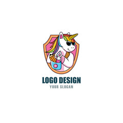 unicorn cool logo design