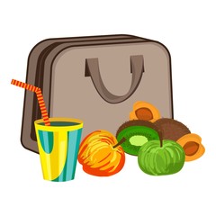 Textile lunchbag icon. Cartoon of textile lunchbag vector icon for web design isolated on white background