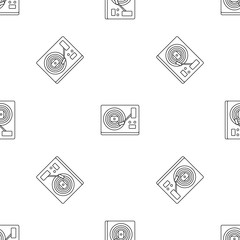 Vinyl player pattern seamless vector repeat geometric for any web design