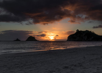 Sunrise at Hahei Beach in New Zealand 