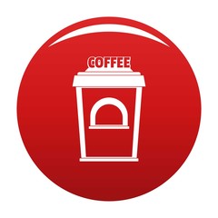 Coffee selling icon. Simple illustration of coffee selling vector icon for any design red