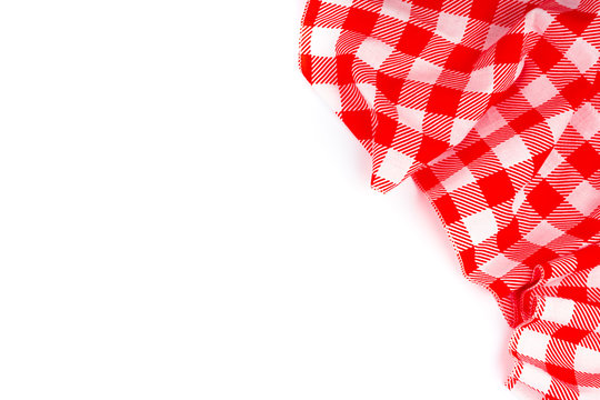 Red Table Cloth On White Background