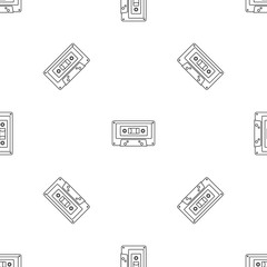 Music casette pattern seamless vector repeat geometric for any web design
