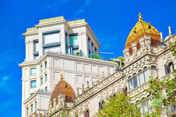 Barcelona, Buildings facing Catalunya Square (Catalonia plaza)