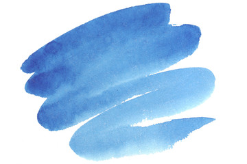 Watercolor handmade blue background that looks like sea, ocean and sky