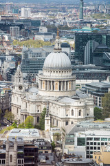 Fototapeta na wymiar London, UK. St. Paul's cathedral and West London panoramic view