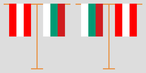 Austria and Bulgaria. The Austrian and Bulgarian vertical flags. Official colors. Correct proportion. Vector
