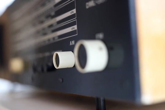 old radio, closer to the knobs