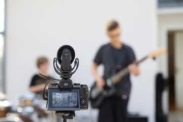 video recording of the performance of musicians