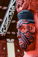 Cultural Maori Art with red faces