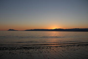 atardecer en la playa
