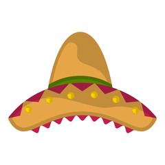 Isolated traditional colored mexican hat image - Vector
