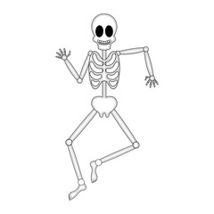 Isolated human skeleton cartoon dancing image - Vector