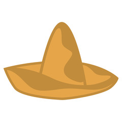 Isolated traditional brown mexican hat image - Vector