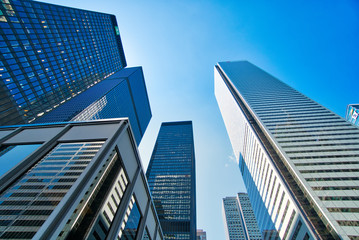 Toronto, Ontario, Canada-5 April, 2019: Scenic Toronto financial district skyline and modern...