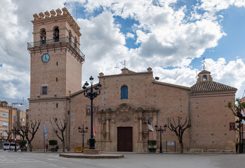 Fototapeta na wymiar Church of Santiago Apóstol. Constitution Plaza. Totana. Murcia. Spain.