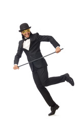 Funny man isolated on white background