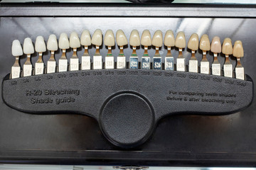  bleaching shade guide for comparing teeth shades  before after bleaching only