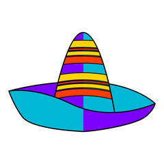 Isolated traditional colored mexican hat image - Vector