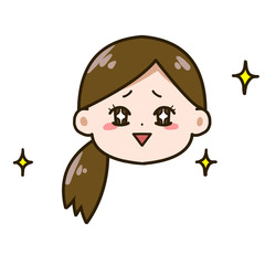 お願いする女性　アイコン　イラスト　