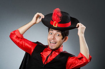 Man pirate against dark background