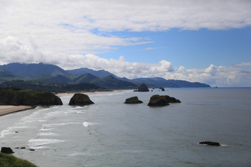 coastline from on top of a hill 