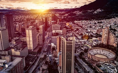 Fototapeten Panorama-Luftbild der Innenstadt von Bogota Kolumbien A © dalomo84