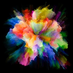 Cercles muraux Mélange de couleurs Explosion d& 39 éclaboussures de couleurs vives