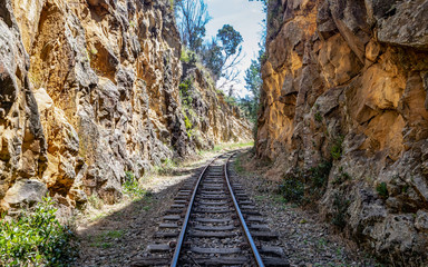 Fototapeta na wymiar Old railway that crosses the municipality of Suesca F