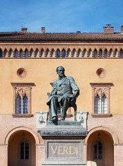 Giuseppe Verdi, Italy, Busseto, the monument. Nobody
