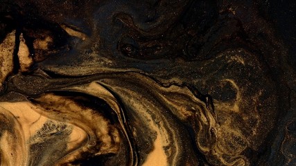 black gold flow striking colorful abstract