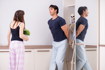 Concept of Skeleton in the cupboard or closet