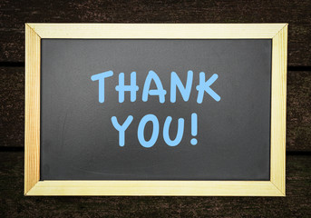 Fototapeta premium Thank you, words printed on board
