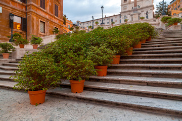 Fototapeta na wymiar Spanish Steps at Piazza Spagna, Rome, Italy