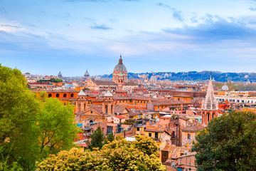 Obraz premium Aerial cityscape of Rome from Pinco Terrace