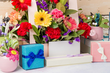 Beautiful flowers and exquisite gifts