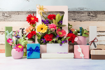 Beautiful flowers and exquisite gifts