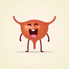  Cute character bladder smiling cartoon human internal organ