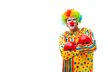 Male clown isolated on white 