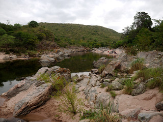 Fototapeta na wymiar View of the San Antonio river, Cuesta Blanca, Cordoba, Argentina. 