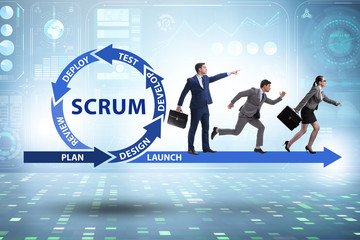 Businessman in agile methods concept