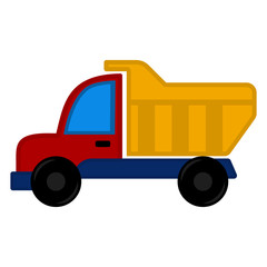 Isolated colored truck construction toy for kids - Vector