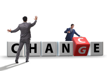 Businessman in change and chance concept