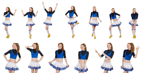 Cheerleader isolated on the white background