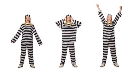 Prisoner isolated on the white background