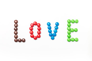 Colorful chocolate beans