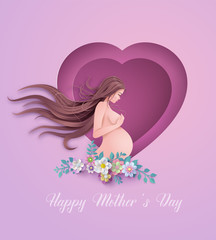 Obraz na płótnie Canvas Happy Mother's day greeting card.