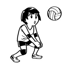 女子バレーボール線画