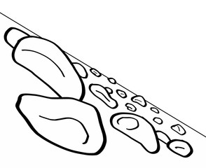 クライミングウォール俯瞰線画
